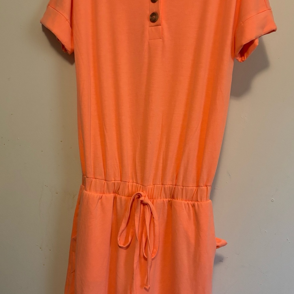 Orange Button-Up Dress